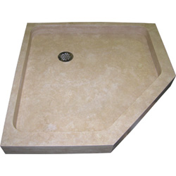 Neo Angle Travertine Shower Base
