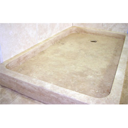 Round Travertine Shower Base